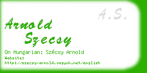arnold szecsy business card